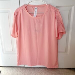 Fabletics NWT Cashel Dobby Check Mesh Drawcord S/S Lightweight Workout Shirt